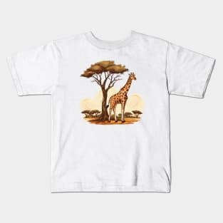 Watercolor Giraffe Kids T-Shirt